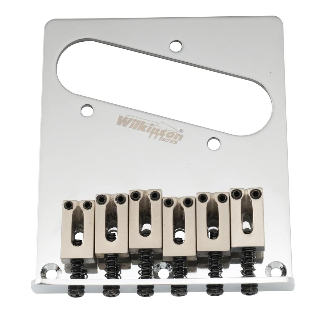 Wilkinson WOT03 10.5mm Telecaster Bridge with Modern 6-Way Saddles for American Standard Tele TL Electric Guitars, Chrome