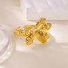 Dainty Four Leaf Clover Butterfly Stainless Steel Rings Gold Color Anti Fading Ring for Women Jewelry Wedding Accessories Gifts