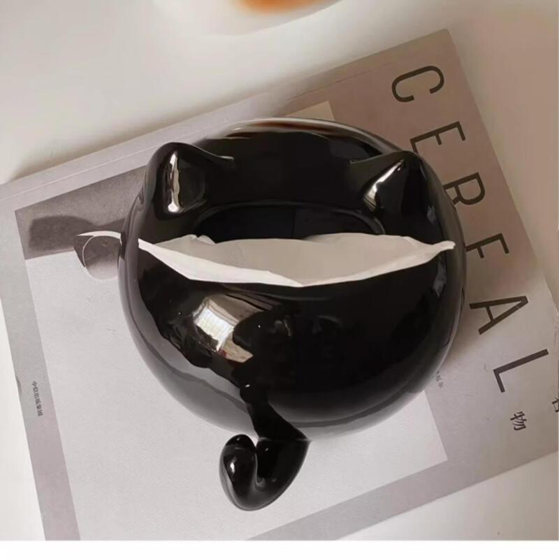 Retro Black Cat Tissue Holder