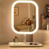 LED Makeup Mirror, Touch Control 3 Light Modes, Rechargeable Portable Vanity Mirror with Stand & Foldable Design
