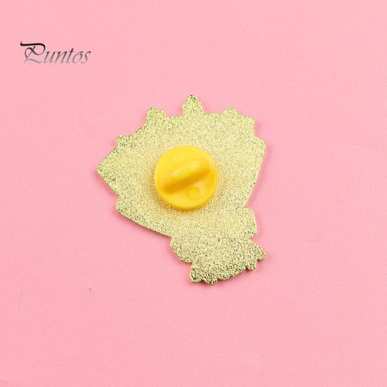 Enamel Flower Pin Set Bouquet Brooch for Women, Romantic Jewelry, Durable Floral Zinc Alloy Lapel Coats Dresses And Scarves Gold Edge Aesthetic
