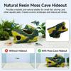 Resin Aquarium Decor Moss Cave Hideout for Small Fish and Shrimp Tunnel