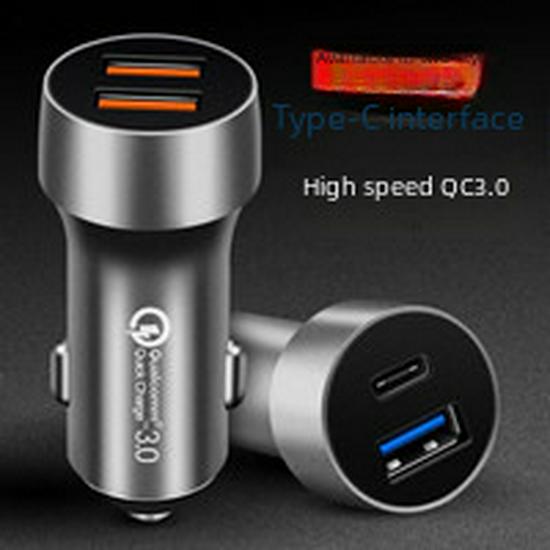 66W Multi-Function Fast Charging Car Charger with Digital Display: 30W PD, One-to-Four Cigarette Lighter Adapter