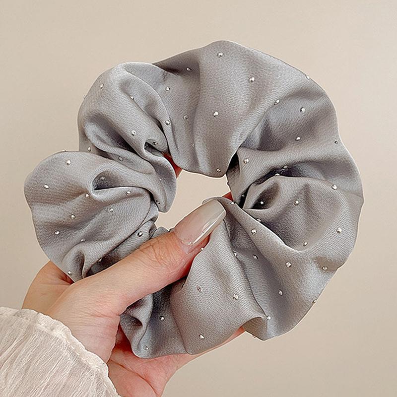 

2025 Fashion Summer New Style Women Silk Satin Scrunchies Korean Ladies Girls Elastics Hair Band Ponytail Hold Hair Accessories