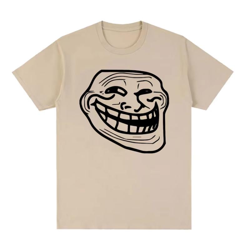 Troll Face Memes Angry Unisex Problem Funny Meme T Shirts Unisexs Women Retro Fashion harajuku Cotton Short Sleeve Tshirt Streetwear S