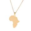 Africa Map Pendant Necklace Stainless Steel Jewelry Tag Collarbone Chain