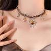 Vintage Collarbone Sunflower Necklace for Women