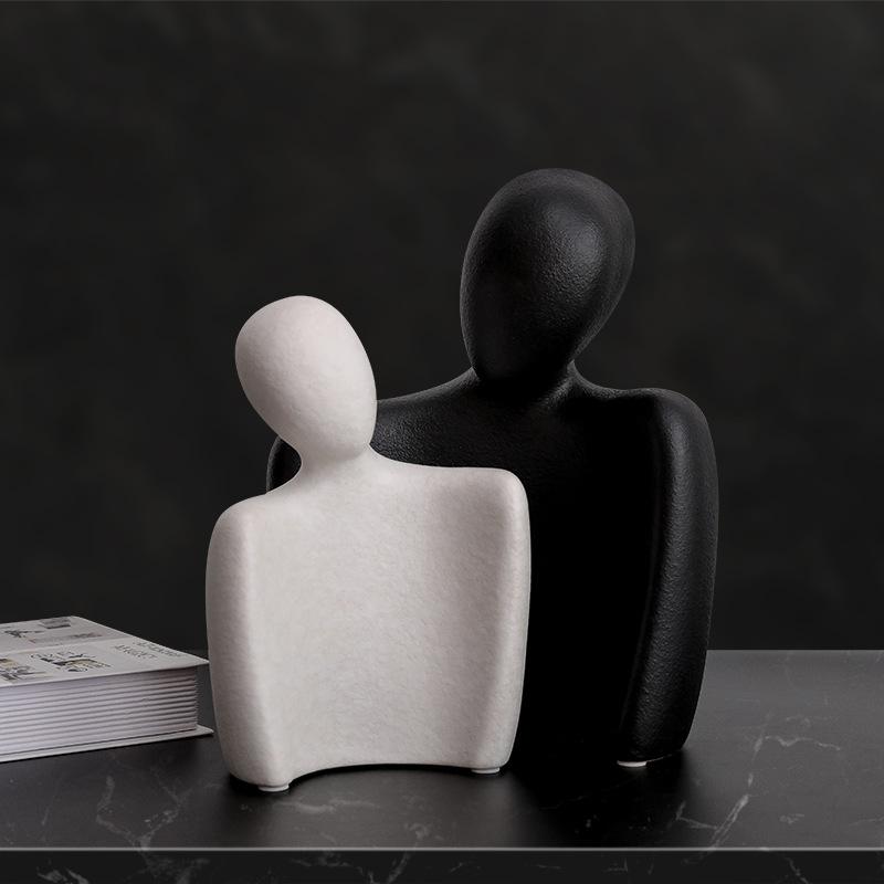 Nordische Abstrakte Umarmung Paar Skulptur Liebhaber Figuren Büste Mattierte Keramik Statuen Große Moderne Skulpturen Hochzeitsgeschenke