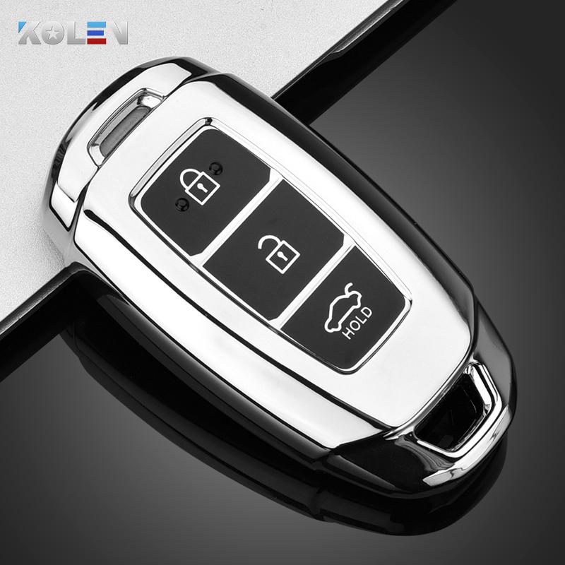 Soft Tpu Car Remote Key Case Cover Shell Fob For Hyundai Ix35 I30 Kona Solaris Encino Azera Grandeur Accent Fe Tm Santa Palisade