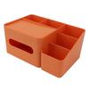 Taschentuchbox-Organizer mit Deckel Kunststoff Exquisite glatte Oberfläche Taschentuch-Schreibtisch-Organizer für Zuhause Büro Orange