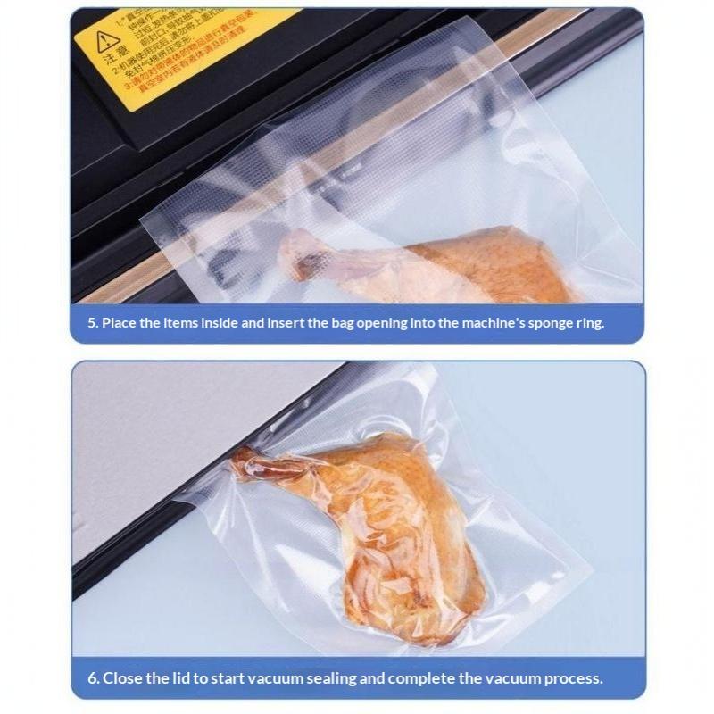Vacuum Sealer Bags Rolls Eco Friendly Food Safe 500cm Cuttable for Sous Vide Cooking Home Food Storage