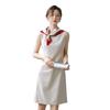 Mei Daiqian Women's Sleeveless Round Neck Midi Vest Dress - Slimming, Drapey, Professional Summer Wear