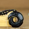 Black Obsidian Pendant: Elegant and Natural Stone Design for Men