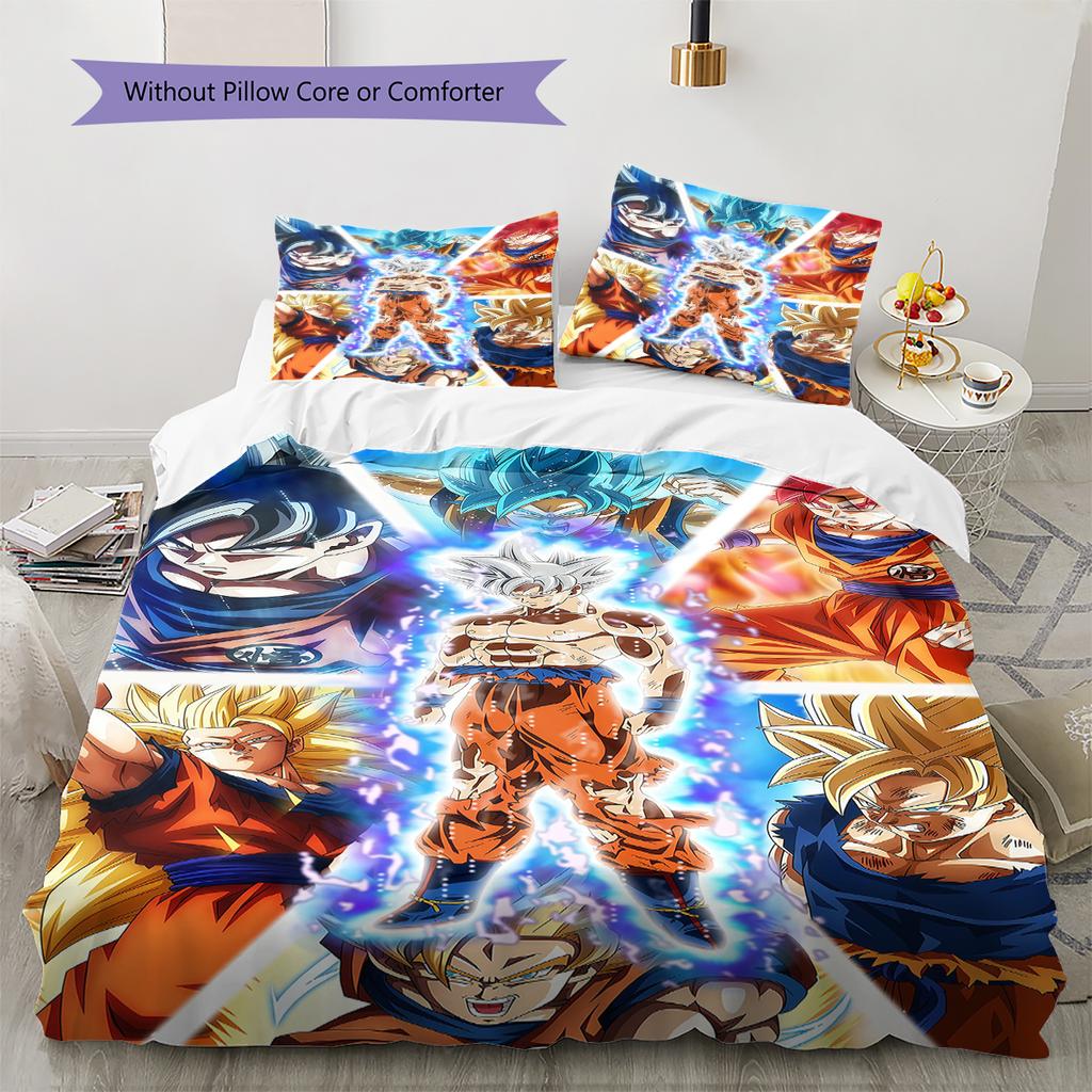 Digital Print Dragon Ball Z Duvet Cover, 3 Pieces Bedding Set, No Core, Various Sizes, Children's Gift -HYQ9