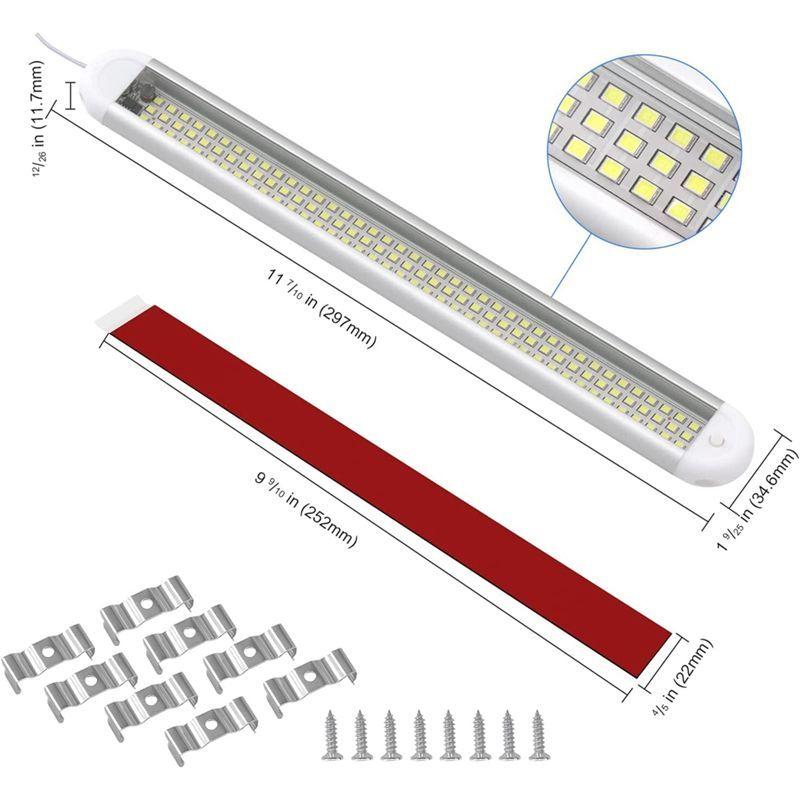 Precise LED Interior Light Bar 120Leds 12W With ON/Off Switch For Truck Van RV Trailer Boat Car, 4Pack