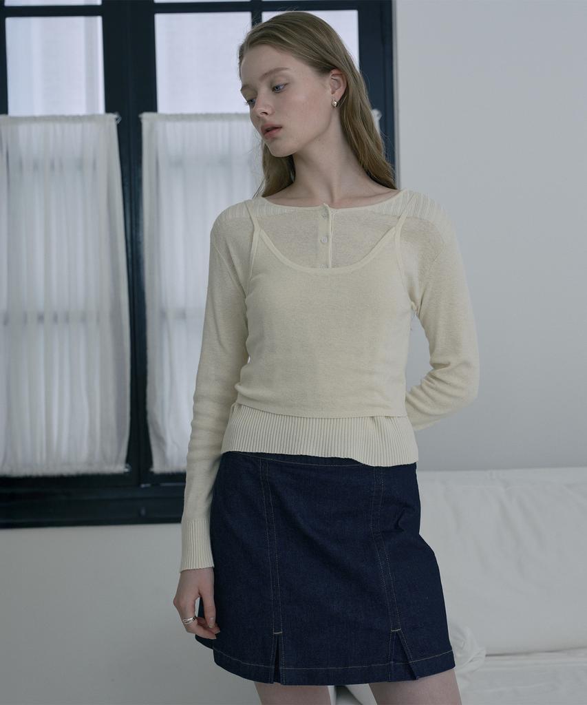 JUCYJUDY Linen Bustier Knit Set J1Kt121A