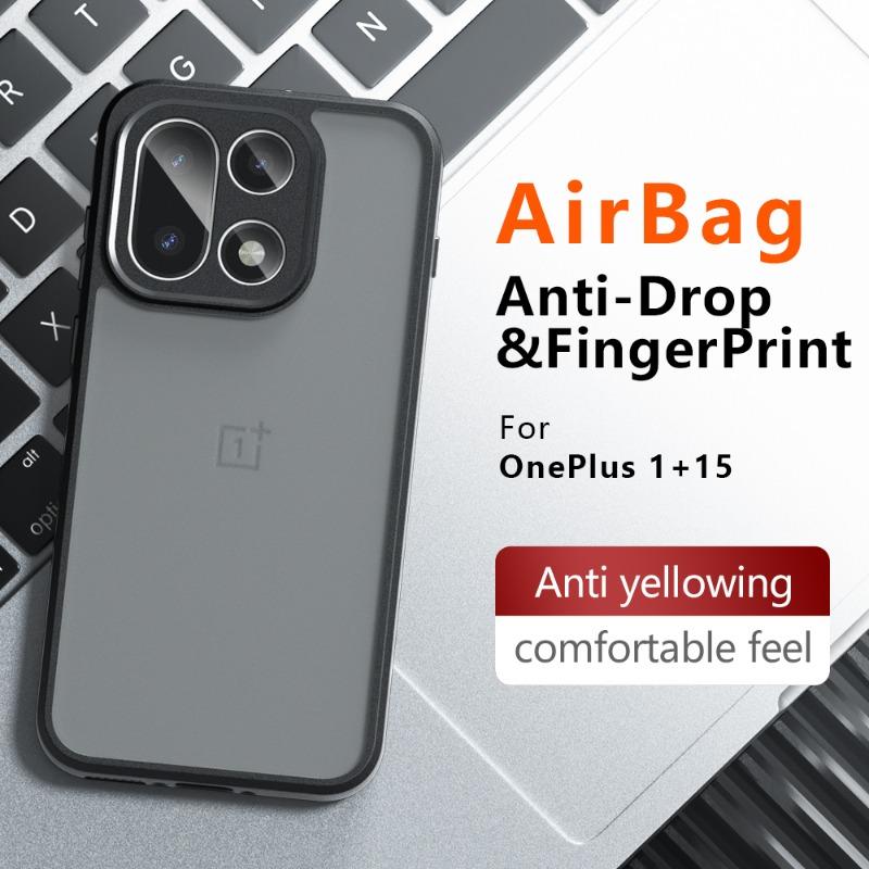 Matte transluzente Hülle für OnePlus 15 Airbags Stoßfester Bumper Schale TPU PC Handyhülle mit Kameraschutz für OnePlus 15