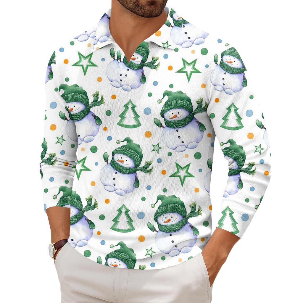 Men's Casual Collared Long-Sleeve Knit Base Layer Top