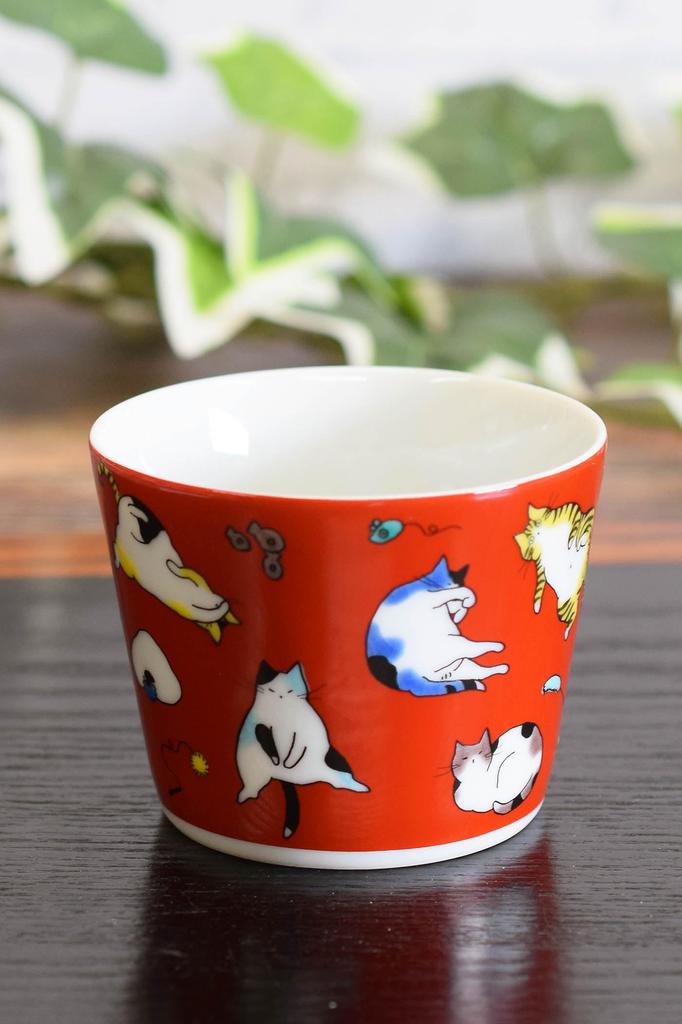 Waza No Kura Stylish Kutani Ware Soba Choko (Soba Cup) with Cat Design, High-Quality Ceramic, Made In Japan