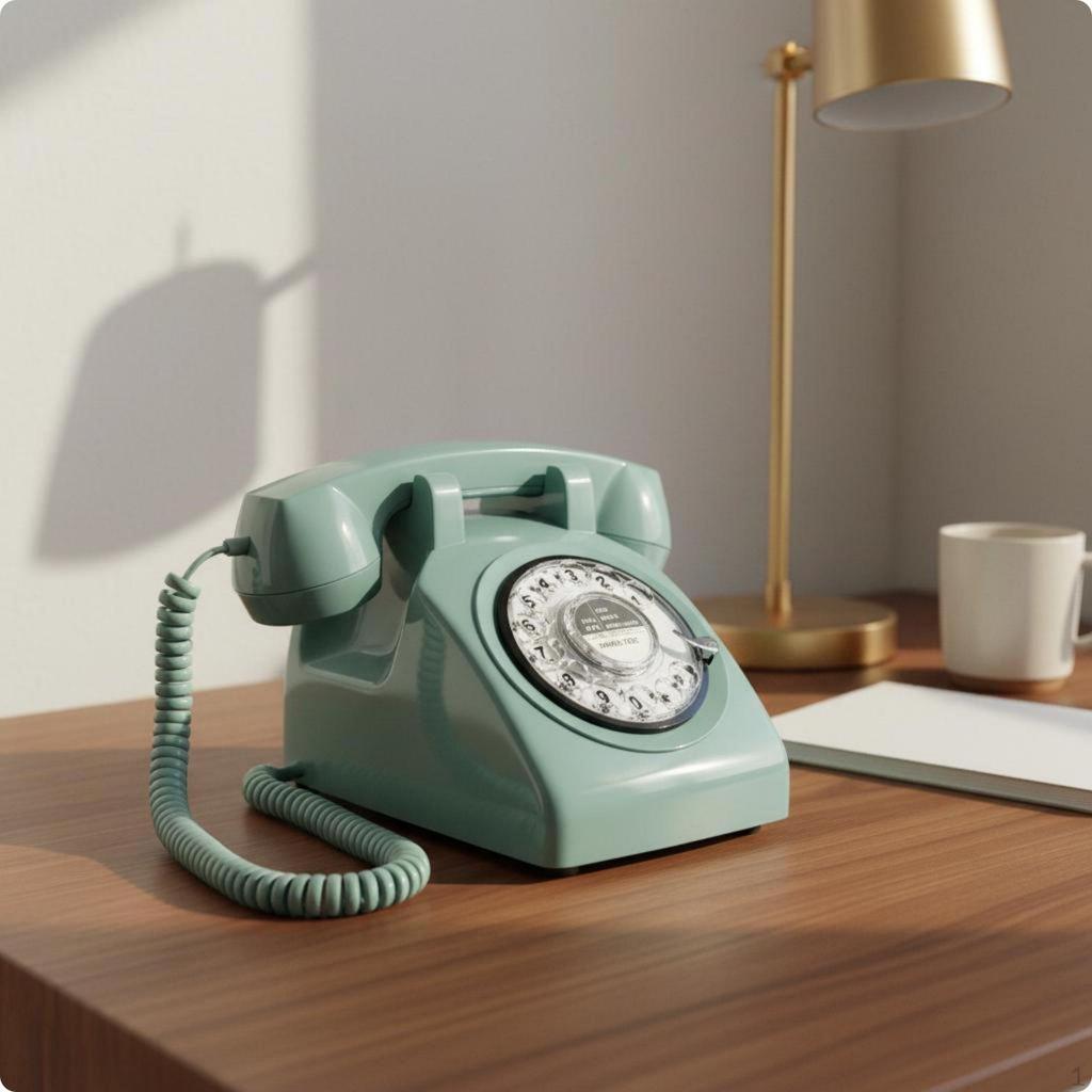 Antique Desk Phone Classic Design Decorative Rotary Dial Telephone for Home Decor