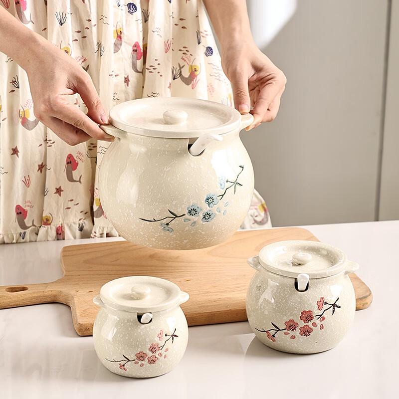 Ceramic Hand-Painted Lard and Seasoning Pot
