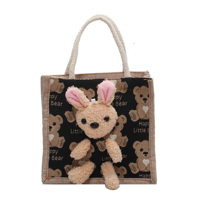 Cute Canvas Bento Bag Korean Style Fashion Handbag Office Worker Goes Out To Carry Bag Japanese Small Shoulder Bag