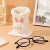1pc Eyekan Plush Lined Glasses Case - Cute Animal Design, Faux Leather, Ideal for Desk or Bedside Table, Protects Glasses