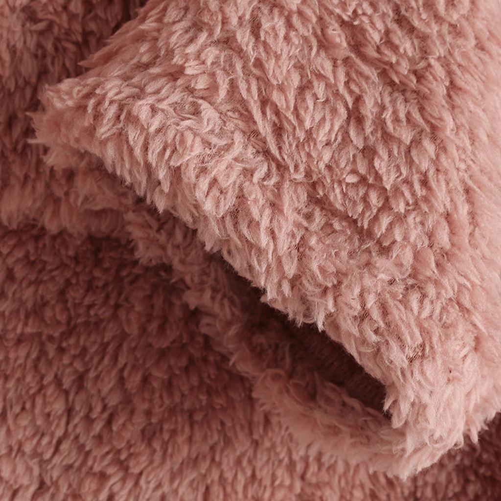 Women's And Winter Casual Color Plush Warm Hooded Plus Size Jacket