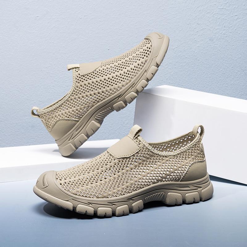 Summer Men Shoes Hollow Mesh Breathable Casual Sneakers Comfortable Walking Sport Shoes Lightweight Loafers Outdoor Wading Shoes
