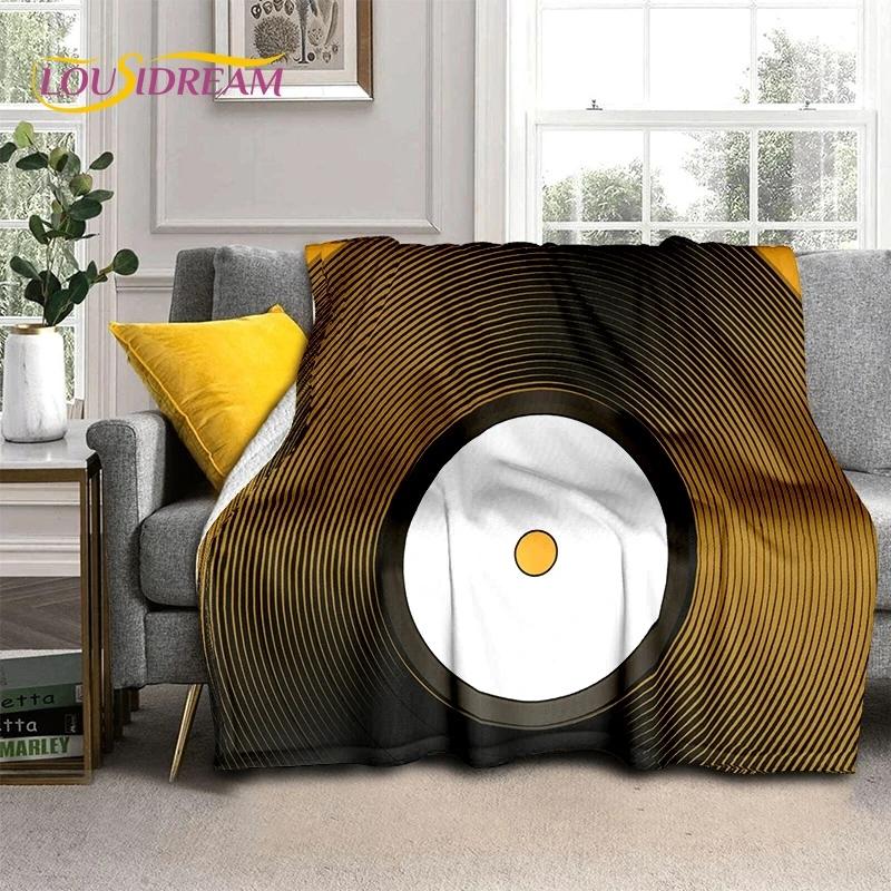 Vinylová deska Hudba DJ Displej Páska Měkká flanelová deka na postel Ložnice Pohovka Piknik, Přehozová deka na přikrytí Venkovní volný čas Dárek