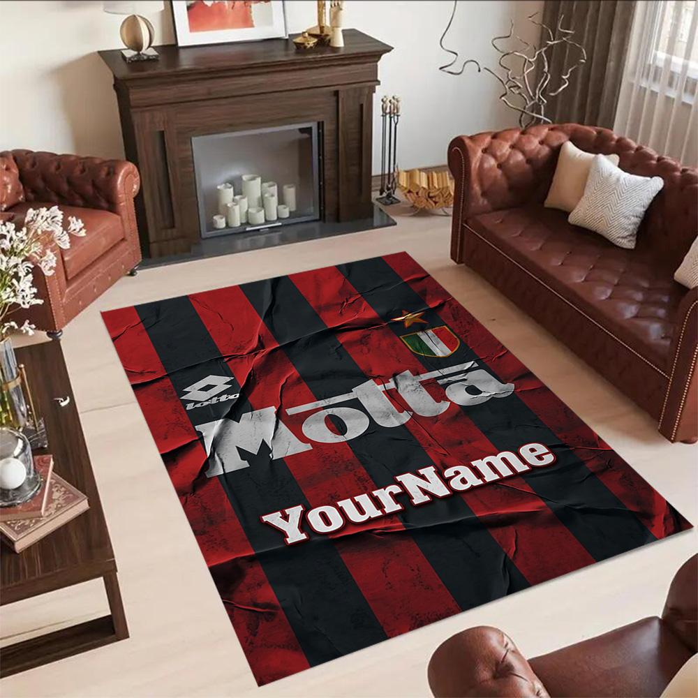 Ac Milan Customize Text Carpet Perfect for Kitchen Outdoor Dining Room Playrooms Anti-slip Rug Office home decor Perfect Gift for Women/Men