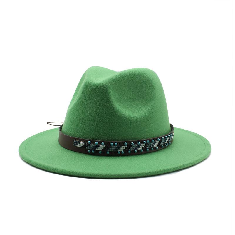 British Woolen Jazz Top Hat Men And Women Big Eaves Hat Big Eaves Felt Hat Trendy Hat