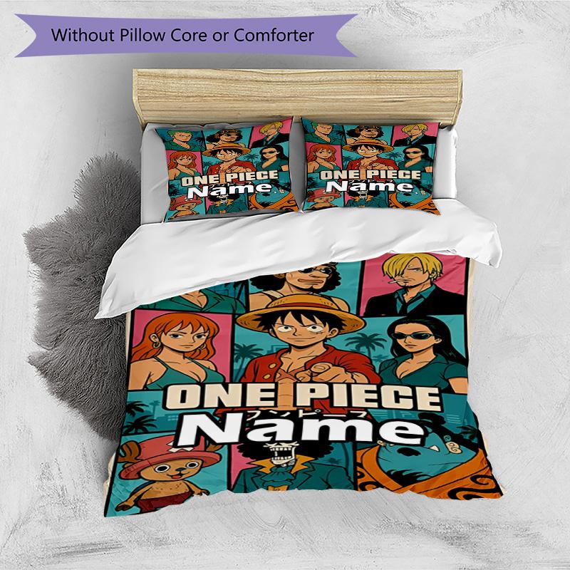 3pcs Duvet Cover Set (1*Duvet Cover + 2*Pillowcase, Without Core), Custom Name One Piece Pattern Bedding Set, Home Bedroom Decor Gift