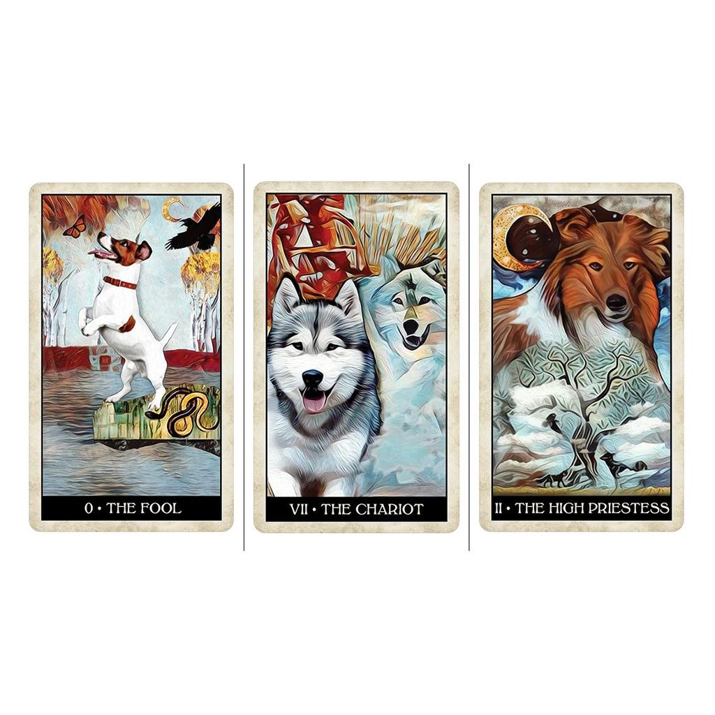 Kancharo 78-Card Tarot Card Set [Wise Dog Tarot] Includes Japanese Tarot Card Instructions & Pouch (Authentic)
