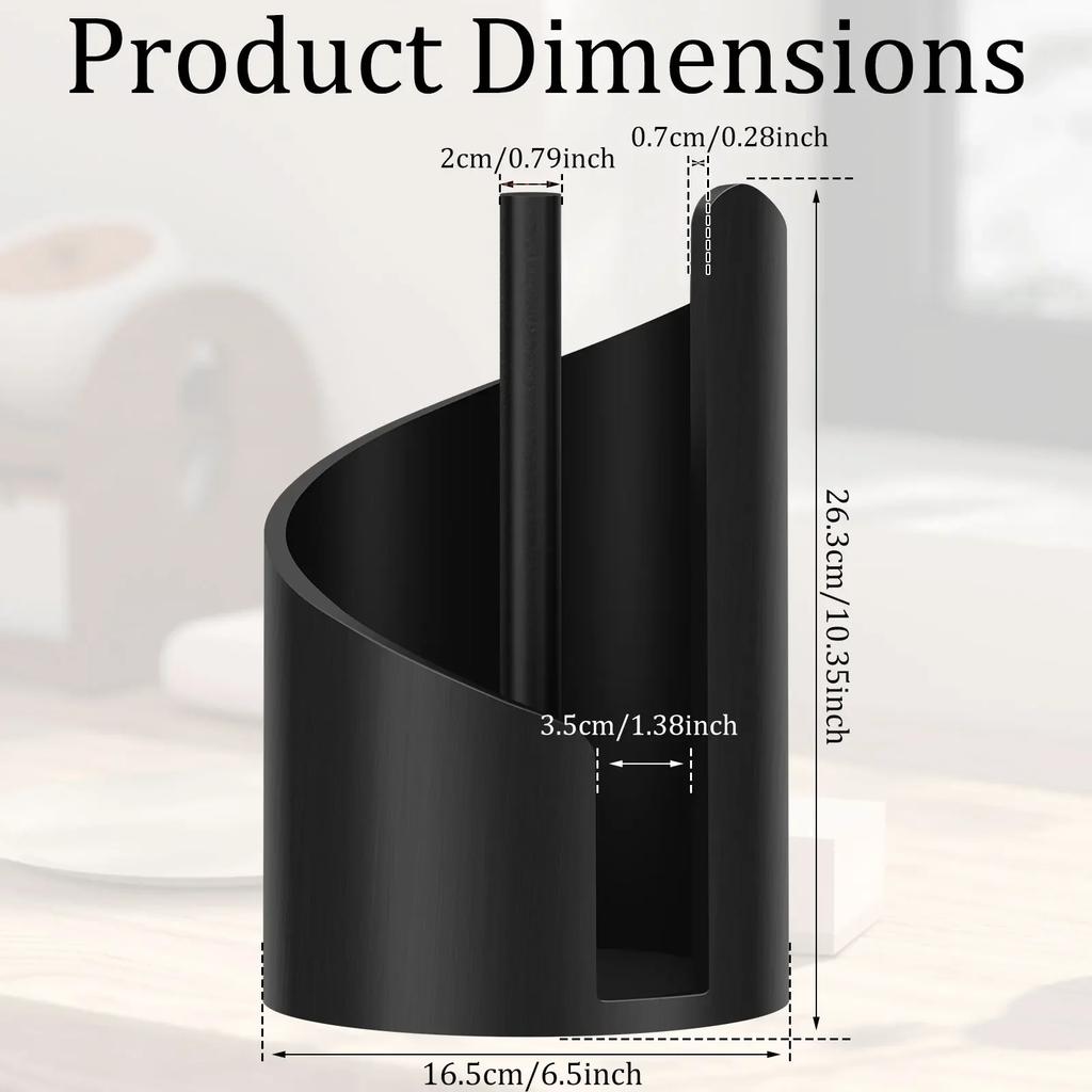 New Paper Towel Holder Wooden Kitchen Spiral Roll Paper Holder Anti-Skid Tissue Vertical Stand Countertop Bathroom Decoration
