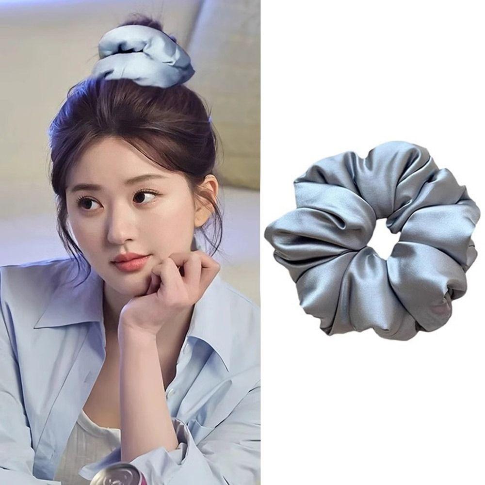 Large Elastic Ponytail Scrunchie Solid Color Hair Band Headwear for Women Girls Hair Accessories
