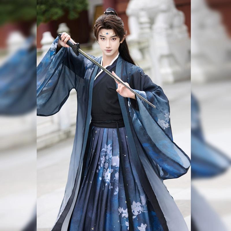 Chinese Wei And Jin Dynasty Style Hanfu, Performance Stage Suit For Male And Female Knights