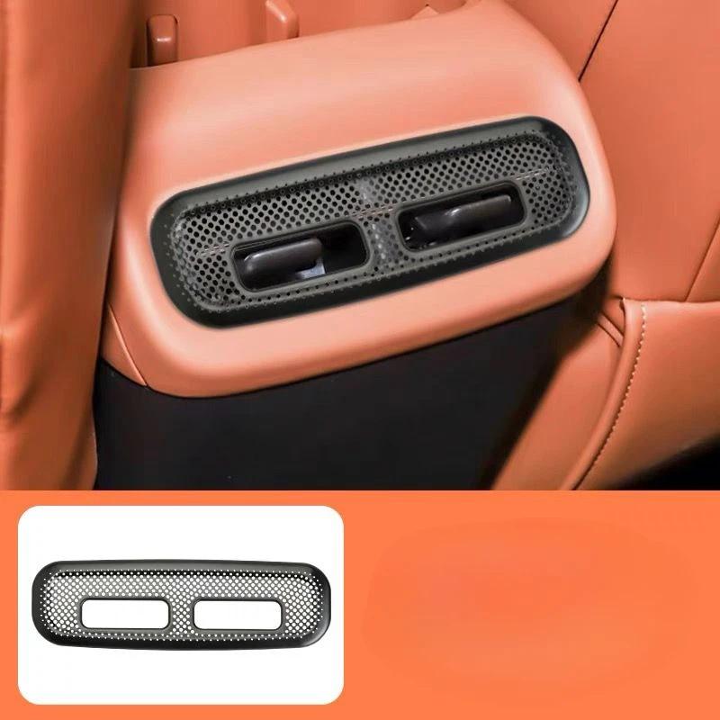 Наклейка-декоративная накладка на рамку панели воздуховыпускного отверстия заднего кондиционера для Leapmotor C10 C16 2024 2025 Автоаксессуар чёрный