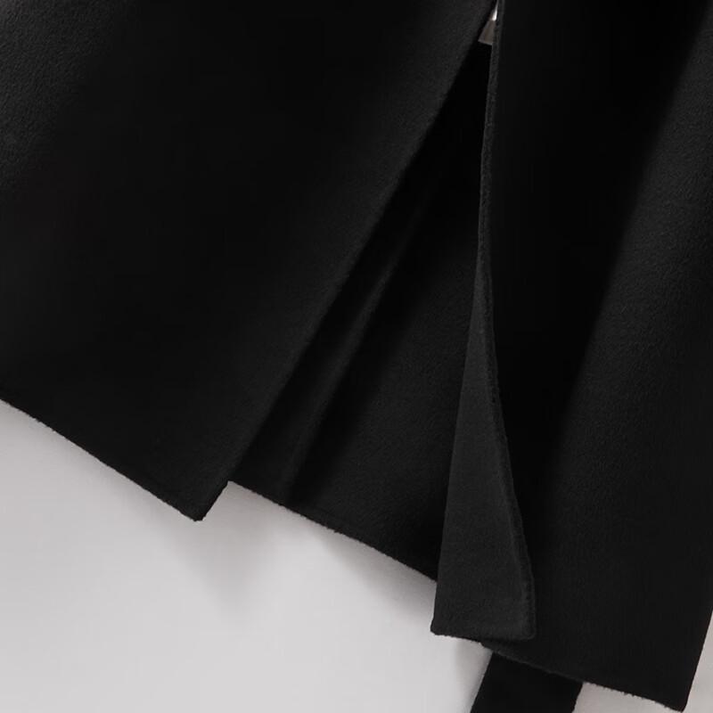 Men's 100% Wool Mid-Length Belted Overcoat