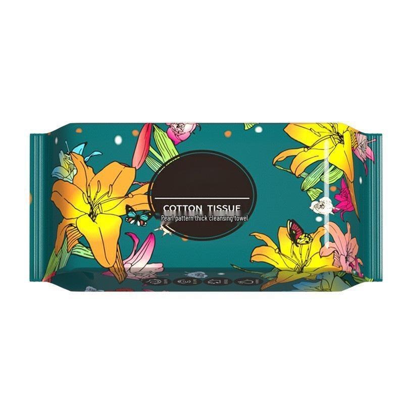 Engångs tjocka bomullshanddukar för ansiktet med pärlmönster - Mjuka och skonsamma för baby och hushållsbruk