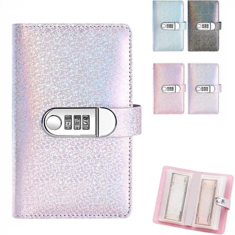 Salvadanaio con Lucchetto a Combinazione Luminoso; Contiene 100 Banconote; Adatto per Risparmiare Denaro; Realizzato in materiale PU.