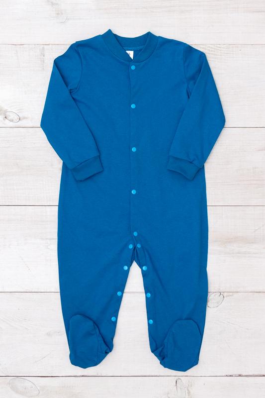 Baby Boys’ Sleepsuit – Soft Cotton Knit with Long Sleeves & Snaps, Any Season, 5058-001-4 HC