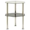 Side Table with 2 Shelves Transparent 38x38x50 Cm Tempered Glass