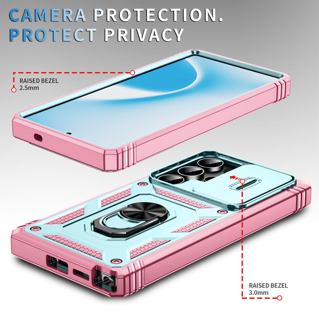For Samsung Galaxy S25 Ultra Case TPU+PC Slide Camshield Kickstand Phone Cover