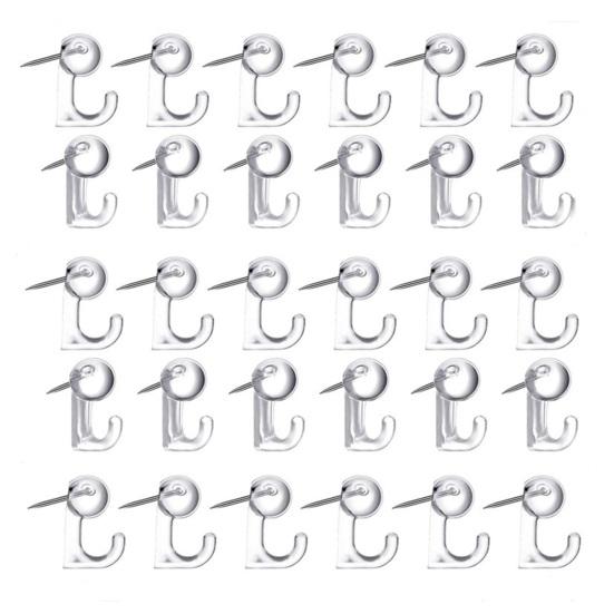 50 Pcs Push Pin Hooks Plastic Heads Cork Board Hooks Decorative Thumb Tacks Hook for Cork Bulletin Board Photos Calendar Home Office School Supplies