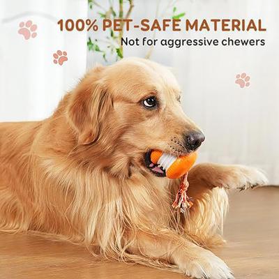 Rolling Dog Toy 2 Speed Settings Automatic Rolling Pet Toy Electric Interactive Dog Toy Ball with Rope for Small Medium Dogs Cats Indoor Play Boredom