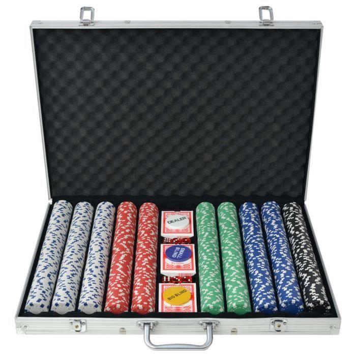 VidaXL Poker Set with 1000 Aluminum Chips