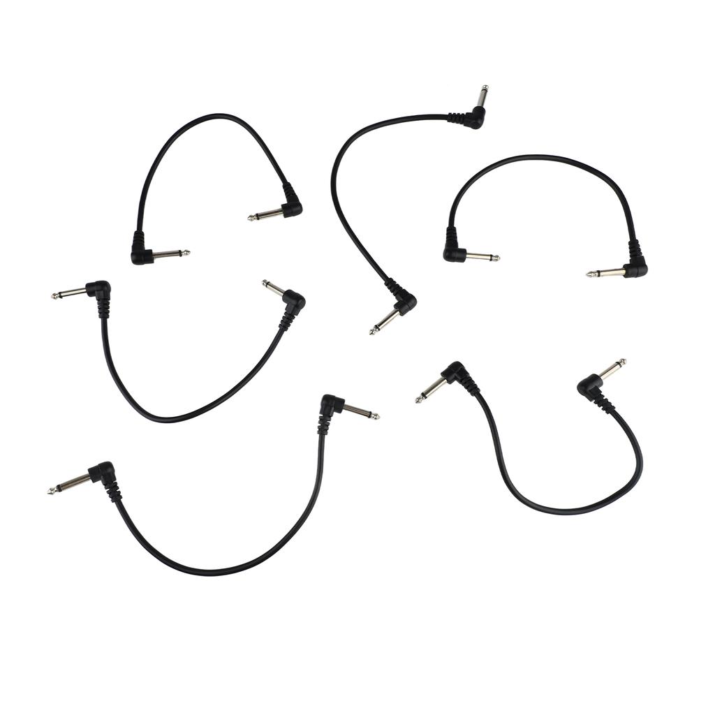 6Pcs Guitar Pedal Cable Musical Instruments Patch Cord Electric Effect Wire Music Lovers Playing Ornament 2 Elbow Head