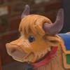 Highland Cow Figurine Resin Animal Ornament Hand-Painted Cute Small Cow Statue Table Centerpiece for Farmhouse Living Room Dining Table Decoration