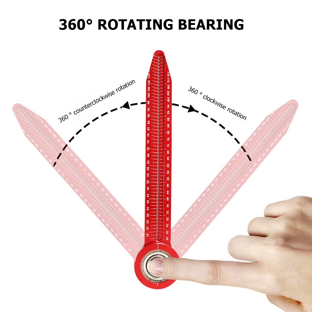 Woodworking Drawing Compass 360° Rotating Circular Drawing Tool Drawing Circle Ruler Measurement Tool for Industrial Drawing